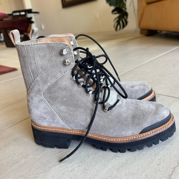 Mark Fisher Izzie Genuine Shearling Lug Sole Laceup Boots Bootie Size 8 - Picture 8 of 12